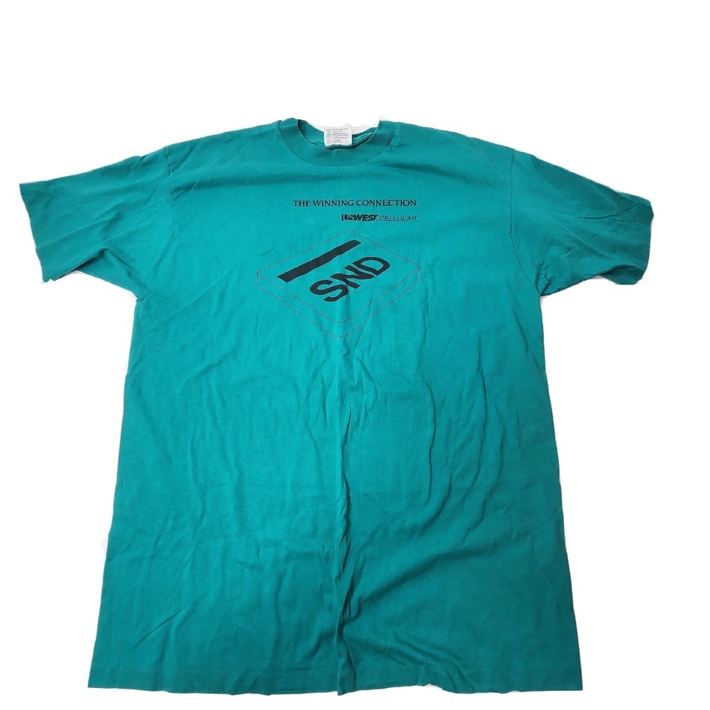 Vtg US West Cellular T-Shirt Logo Men's XL (46-48) Telecom Cellular Tech Made US